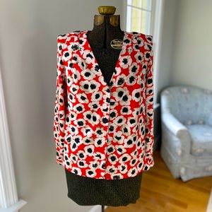 ALEX+ALEX Silky Red Poppy V-neck Long Sleeve Shirt